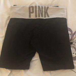 PINK yoga crop foldover leggings